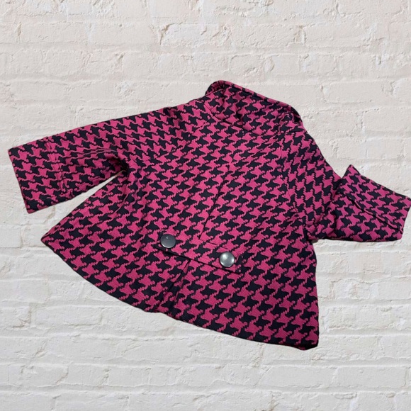 Simply. Chloe Dao Houndstooth Crop Swing Jacket - Picture 2 of 6